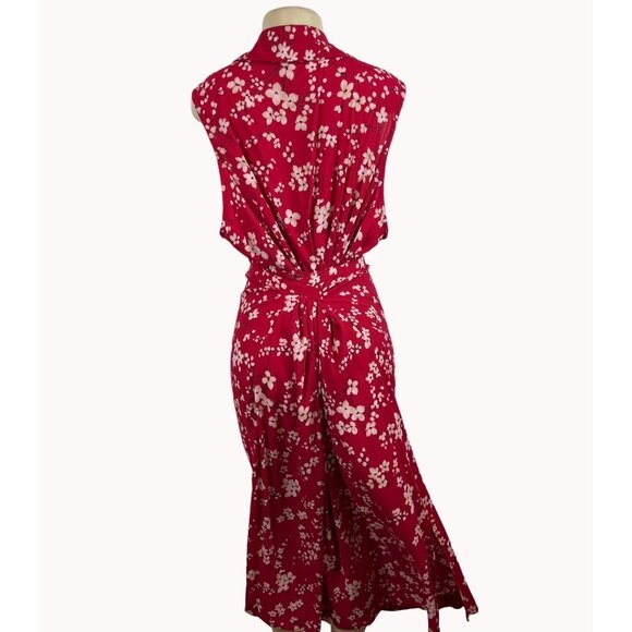 Fashion Bug Women's Floral Pattern Red Sleeveless Dress Size 26/28W - New - Picture 4 of 9